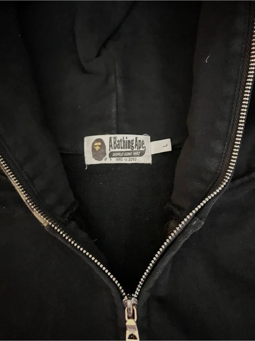 Like New LARGE BAPE 1st Camo Half Shark Full-Zip Hoodie